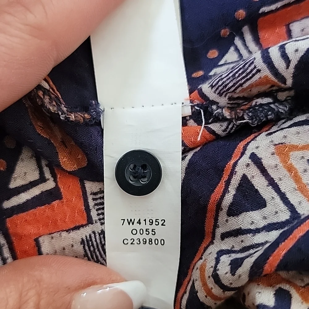 Lucky Brand Boho Tunic Small Blue Printed Boho V Neck - Picture 5 of 6